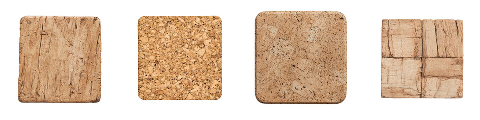 This coaster, square in shape and featuring a plain design, is ideal for protecting surfaces from the risks associated with drinks and spills, and is shown isolated on a transparent background in png