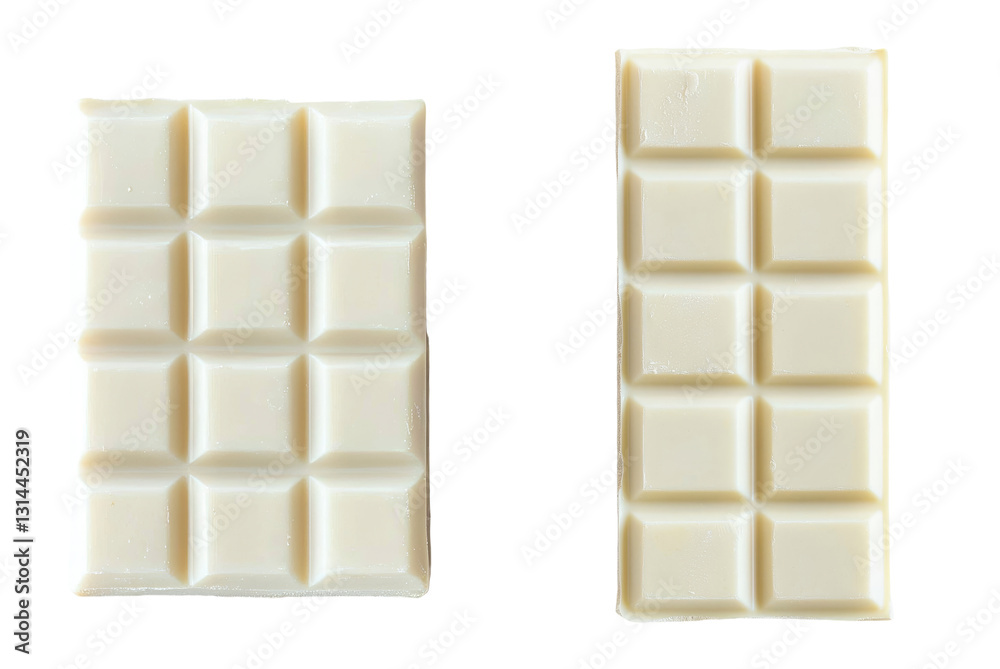 Poster the description 'white chocolate bar' applies to a creamy white chocolate bar that boasts a smooth t