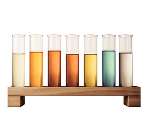 laboratory test tubes with colorful liquid isolatedon white background