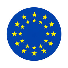 Flag of european union. European flag in a circle, 12 stars in a blue circle. High quality.