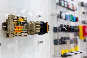 Modular terminal blocks of the automatic control system presented on the stand