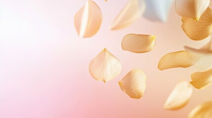 Delicate Petals In Flight With Soothing Pastel Hues