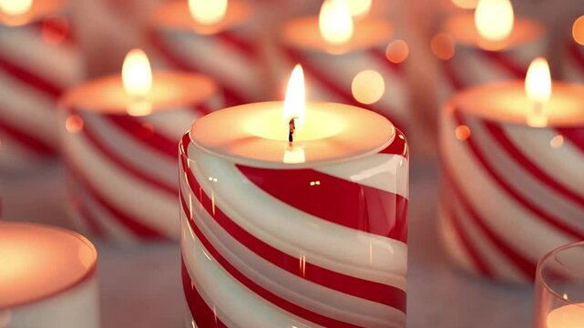 Peppermint Candy Candles: Christmas Warmth in Every Corner