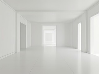 Fototapeta premium Illuminating Architecture, A Serene Interior Space of Minimalist Design