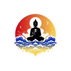 Buddha silhouette icon design