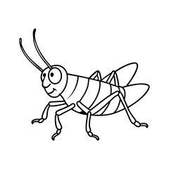 vector illustration of cartoon grasshopper
