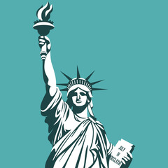 Statue of Liberty design. New York city Statue of Liberty monument illustration