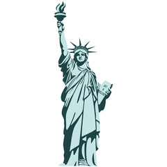 Statue of Liberty design. New York city Statue of Liberty monument illustration