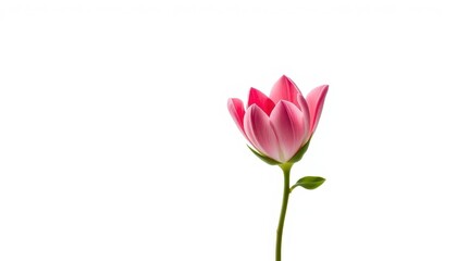 A single vibrant bloom, petals unfurled, isolated against a pure white backdrop, wallpaper, fresh flower