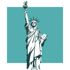 Statue of Liberty design. New York city Statue of Liberty monument illustration