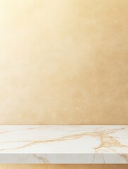 Elegant marble countertop against a neutral textured wall, perfect for product display mockup
