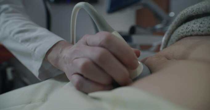 Gynecological doctor performing an ultrasound