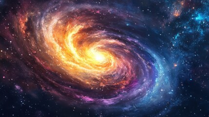 The Infinite Spiral of Creation: Exploring the Dynamic Interplay of Color and Light in a Cosmic Whirlpool of Stars and Nebulous Majesty