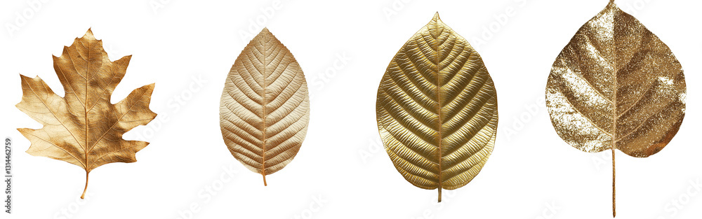 Poster a png image of a golden autumn leaf with fine veins, isolated on a transparent background, captures 