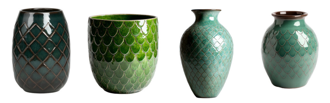 With its patterned design, this decorative ceramic vase is perfect for adding visual appeal to any room, and it is conveniently isolated on a transparent background in png format