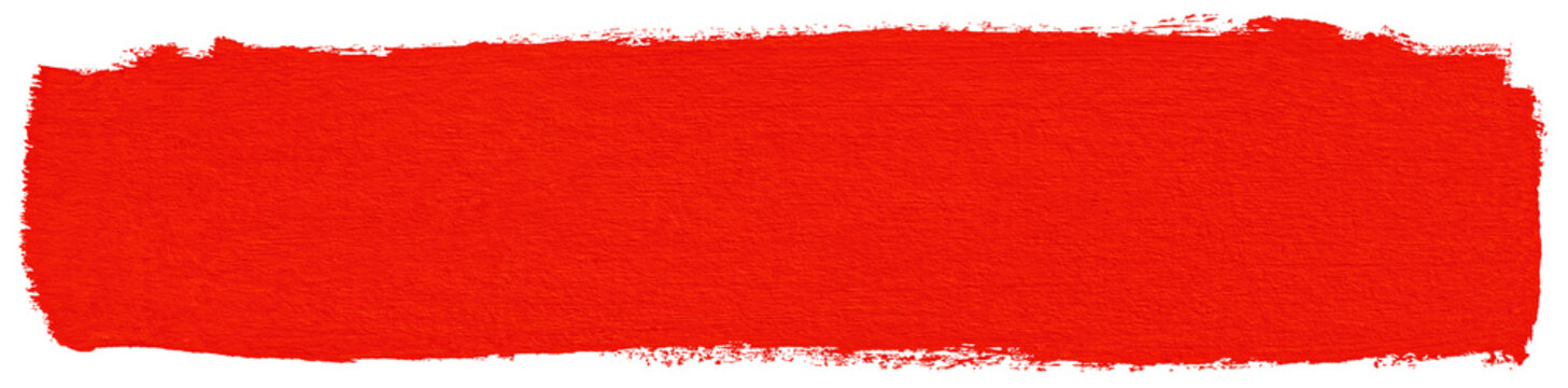 Red stroke of paint isolated on transparent background