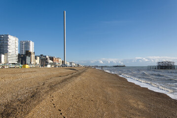 Brighton seafront and beach, England