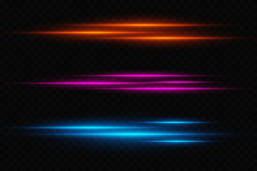 Obraz premium Laser Lines Network. Neon Light Effect. Glowing Blue, Orange and Purple Rendering. EPS 10.