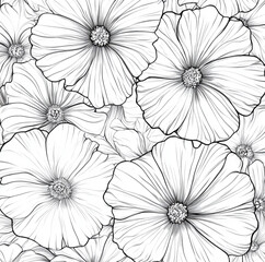 Fototapeta premium flowers patter outline
