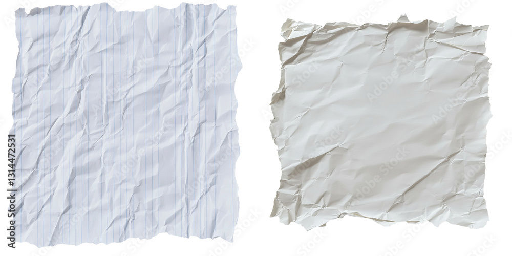 Poster torn square lined paper displays a vintage, rough-hewn appearance with a lined motif, great for taki