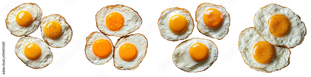 Aufkleber for a delicious breakfast or brunch, consider three fried eggs on toast, where the yolks and whites 