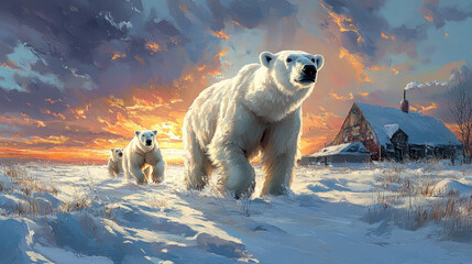 Vector illustrations that combine a variety of styles.