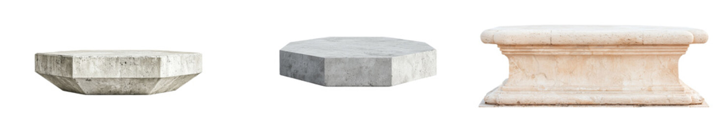 Fototapeta premium The Hexagonal Stone Slab With Rough Texture displays natural ruggedness, making it a suitable choice for construction or landscaping, and is presented on a transparent background in png
