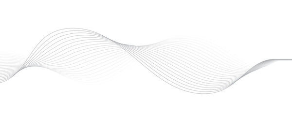 Gray wave curve lines abstract background with flowing particles. Digital energy waves technology concept. Modern backdrop design for business, presentation, banner.