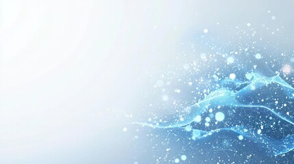 Obraz premium Abstract Blue Digital Particle Flow Against White Background with Light Effect