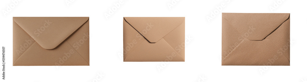 Poster A brown paper envelope featuring a classic and simple design with a closed flap is ideal for mailing or document storage, as illustrated in this png image on a transparent background