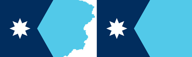 Minnesota flags vector. Standard flag and with torn edges