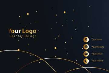 Fototapeta premium Gold elegant business card design template