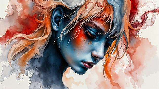 a beautiful women art is majestic brushstrokes wallper art 