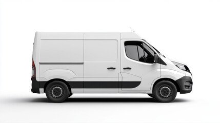 Fourgon blanc moderne, vue latérale, design élégant et professionnel.