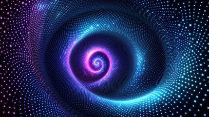 Mesmerizing Swirl of Cosmic Colors: A Hypnotic Dance of Light in a Digital Universe