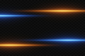 Neon lines, light effect and flash. Laser beam speed.