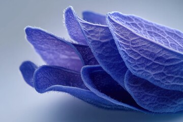 Obraz premium Skullcap Flower Macro Photography. Closeup Shot of Blue Flower with Hairy Leaves