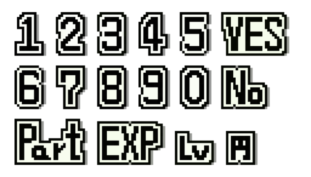 【ドット絵風】数字セット