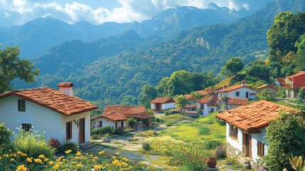 Vector illustrations that combine a variety of styles.