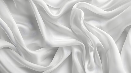 Obraz premium Minimalist White Fabric Texture with Smooth Flowing Folds and Elegant Simplicity