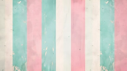 Retro Pastel Stripes Background with Faded Pink Baby Blue and Mint Green Hues