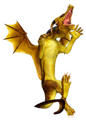 Fototapeta premium 3D Rendering Fairy Tale Dragon on White