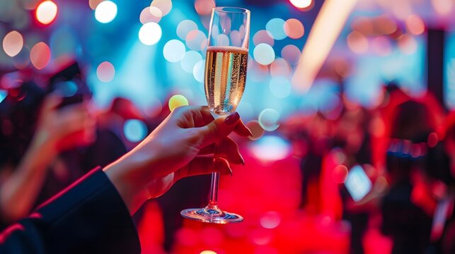 Glamorous Champagne Toast at Exclusive Trendsetter s Gala Event