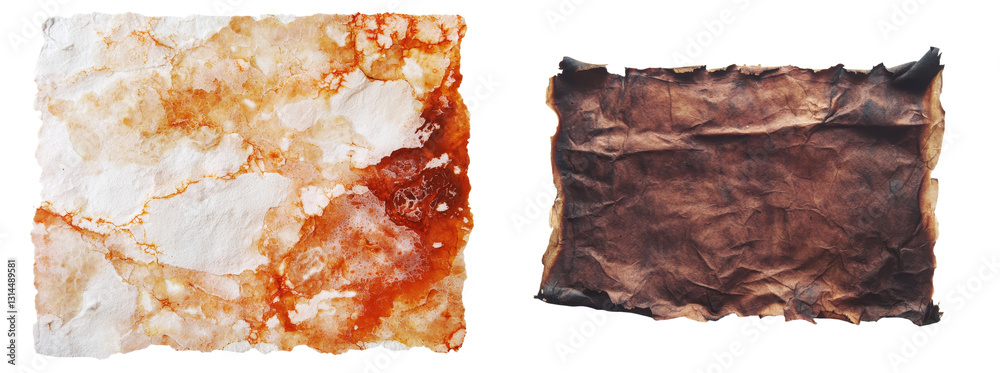 Poster burnt vintage parchment paper featuring a weathered and aged look with darkened edges, ideal for use