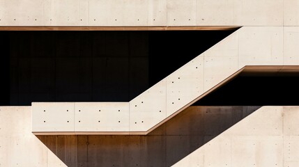 Fototapeta premium Abstract brutalist architecture with intersecting concrete beams, geometric modernism, minimalistic urban design