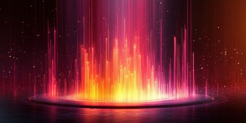 Dynamic Visualization of Energy Emission through Vibrant Color Gradients and Light Patterns