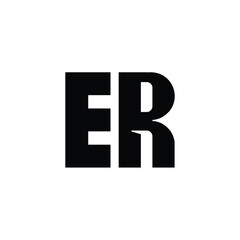 Obraz premium ER monogram logo design letter text name symbol monochrome logotype alphabet character simple logo