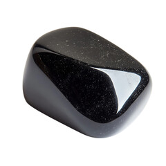Polished Jet Stone Isolated on Transparent Background