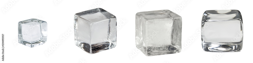 Poster with a crystal clear finish, this square ice cube highlights its smooth surfaces and the purity of f
