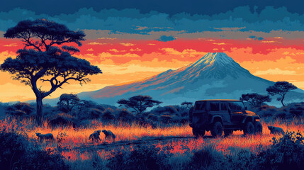 Vector illustrations that combine a variety of styles.